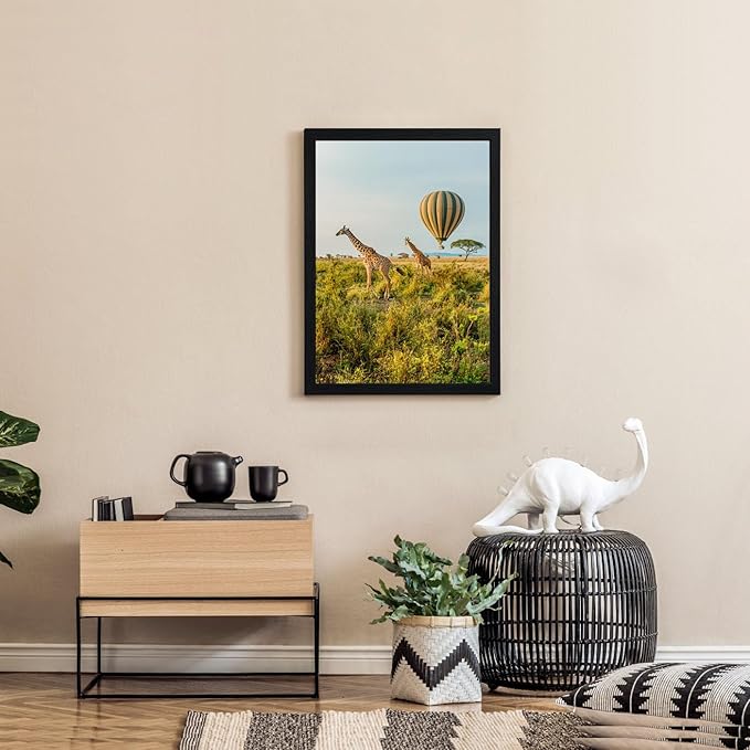 9.5x13 Picture Frame Set of 3, Black Wooden Frame 9.5x13 Wall Gallery Poster Photo frame with Shatter Resistant Plexiglass,Horizontal and Vertical Formats for Wall Hanging best gift