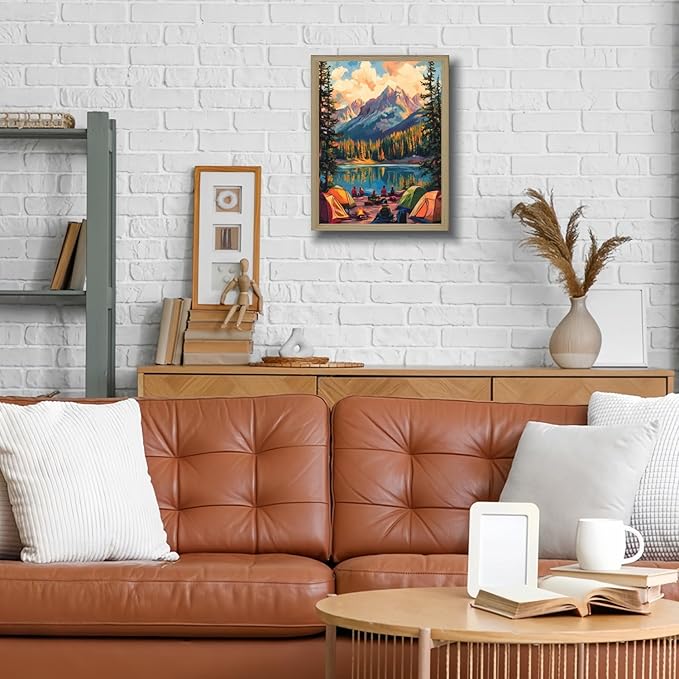 Paint by Numbers for Adults Beginner, Mountain Lake at Sunset Landscape Adult Paint by Number Kits on Canvas, DIY Acrylic Oil Easy Painting by Numbers for Home Wall Decor 16X20 inch (Without Frame)