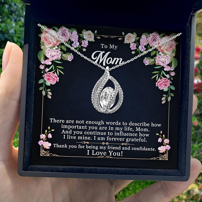 TRYNDI To My Best Mom Necklace for Women - Mom Christmas Gifts from Son, Mothers Day Necklace, Gifts for Birthday, Valentine's Day Jewelry for Mother