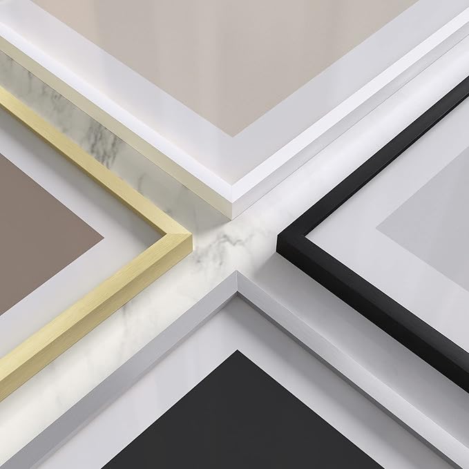 HAUS AND HUES 5x7 Black Metal Picture Frame - Features Premium Aluminum, Vertical Hanging & Easel Back, Shatterproof Plexiglass - Ideal for Home, Room, Office (5x7 in, Black, Set of 1)