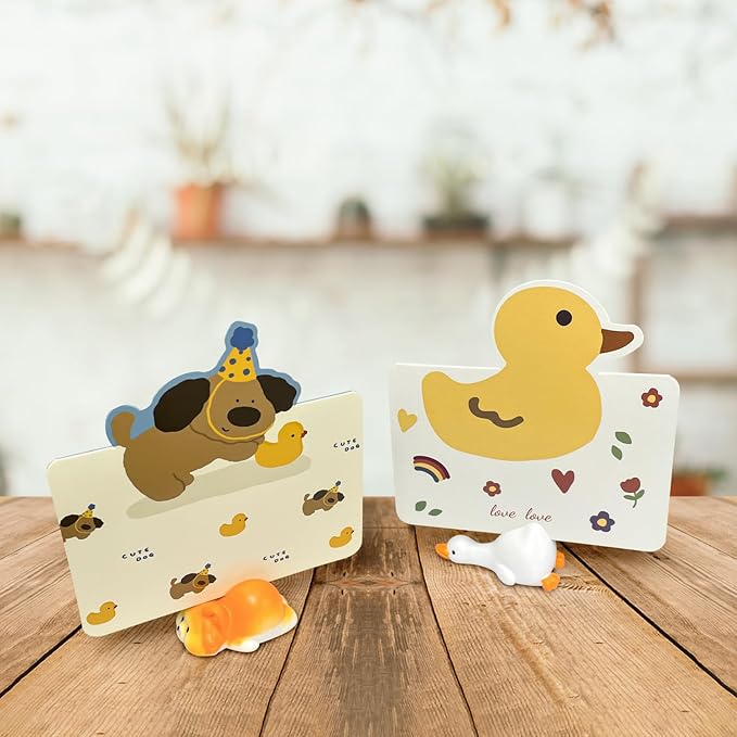 Geiomoo Mini Resin Gifts with Greeting Cards, Cute Embellishments Ornament Set for Craft Party Decor (10 Pack+10 Pcs Card)
