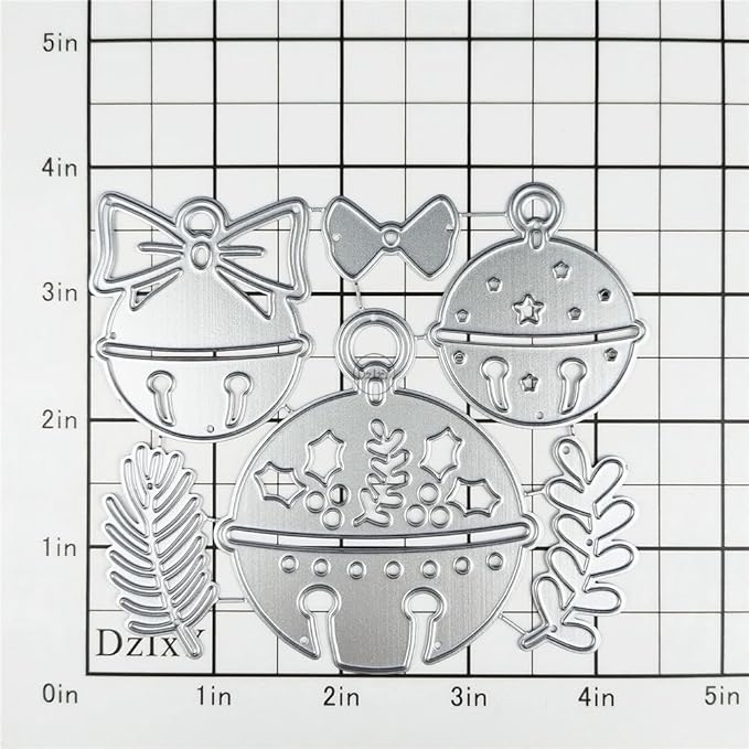 DzIxY Christmas Bell Leaves Metal Cutting Dies for Card Making Kit Embossing Paper Die Cuts Set Scrapbook Stencils Supplies Machine Templates