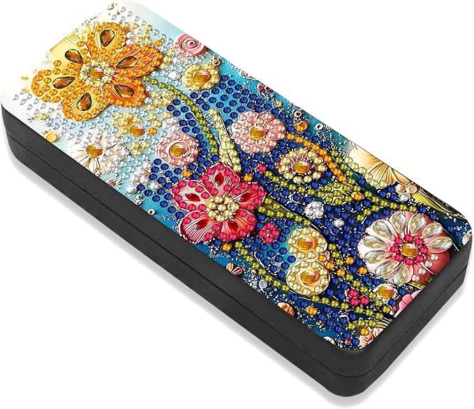 Leatrice 5d Diamond Art Kits for Adults Small Diamond Painting Kit Gem Art Paint by Diamonds Dots Eyeglasses Case DIY for Beginner Women