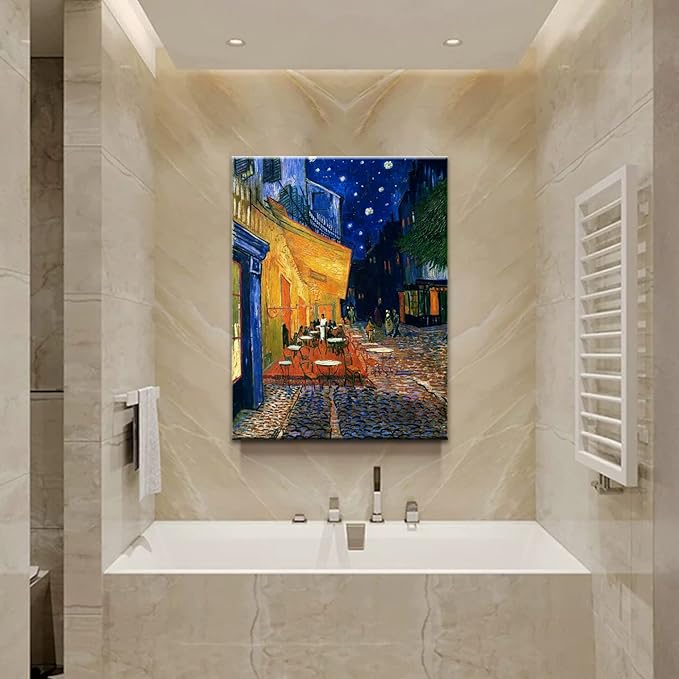 msspart Vincent Van Gogh Canvas Wall Art Cafe Terrace At Night Painting Classic Artwork Picture Print for Home Decor 12"x16"
