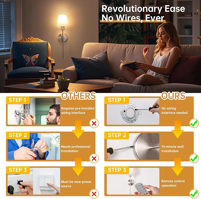 Battery Operated Wall Sconces Set of 2, 120H Usage Time 22.6" Rechargeable Wall Light with Dimmable Bulb, 12 Colors Wall Sconce for Bedroom Living Room, Silver