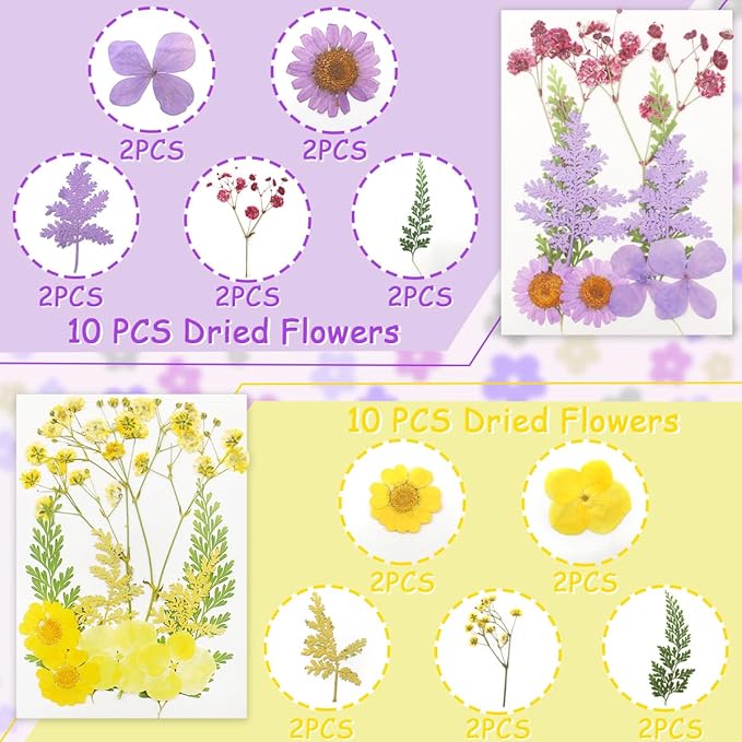 Real Dried Pressed Leaves for Candle Resin Jewelry Soap Nail Pendant Phone Case Crafts Making Floral Decors Scrapbooking DIY (40 Pcs Natural Leaf Flowers)