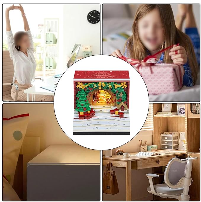 Time Piece Calendar 2026,3D Tree Tear-Away Memo Pad Creative Desk Calendars,3D Notepad Paper Carving Art Sticky Notes,3D Calendar 2026 Suitable for Room and Office Desktop Decoration