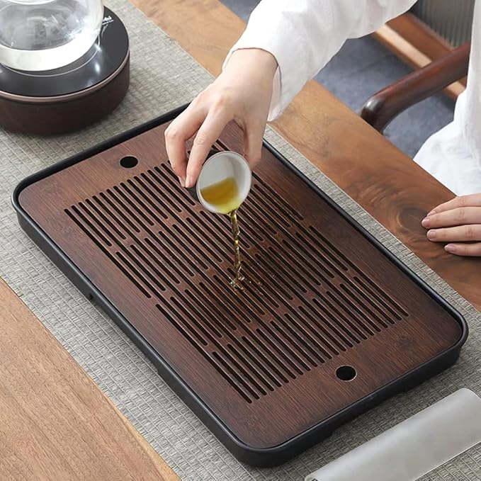 Large 17 Inch Bamboo Chinese Gongfu Tea Tray Table Box with Water Storage for Kungfu Kung fu Tea Set