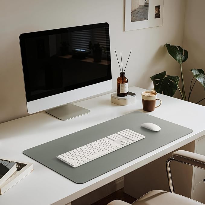 Jotsome Leather Desk Mat, Non-Slip Desk Blotter Pad - Desk Protector for Office, Home, Laptop, and Desktop, Gift for The Holidays or Christmas (Sage, 34" x 17")