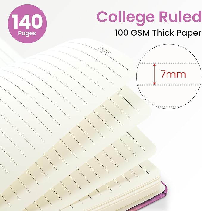 Lined Spiral Journal for Women, A5 Hardcover Cute Notebook for Work & Note Taking, Aesthetic Pretty Journal for Writing, 140 Pages, 6"x8", Twilight Bloom