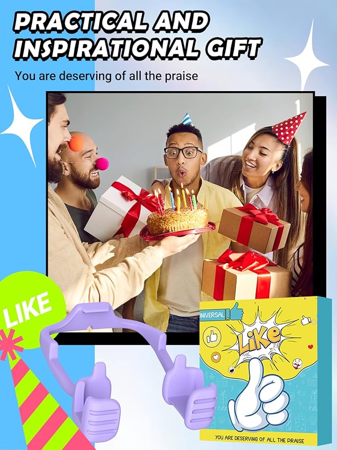Stocking Stuffers for Teens Girls Boys Tablet Stand for iPad: Universal Compatible Thumbs Up Lazy Cell Phone Stand Holder for Desk Fun Birthday Gifts for Women Men Wife Girlfriends Gifts for Christmas