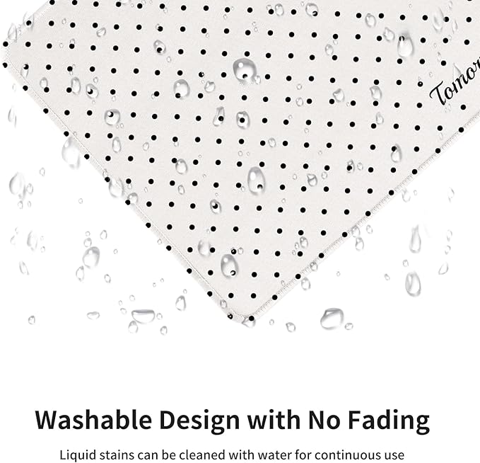 Seorsok Cute Fashion Black Polka Dot Design Mouse Mat,Premium Textured Mouse Pads for Office Laptop,Washable Square Mousepads with Extended Stitched Edges Non Slip Rubber Base 9.5"x7.8"x0.12"Inch