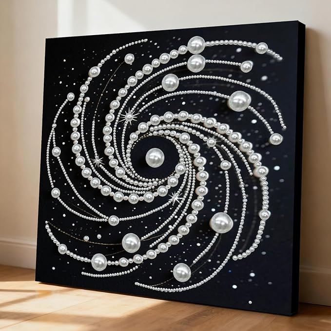 DIY Pearl Painting Kit with Wooden Frame, 3D Plastic Pearl Gemstone Ocean Art Craft for Adults Beginners, Diamond Art Kits for Adults, Home Wall Decor Ready Gift for Women(Vortex)(30 * 30cm)