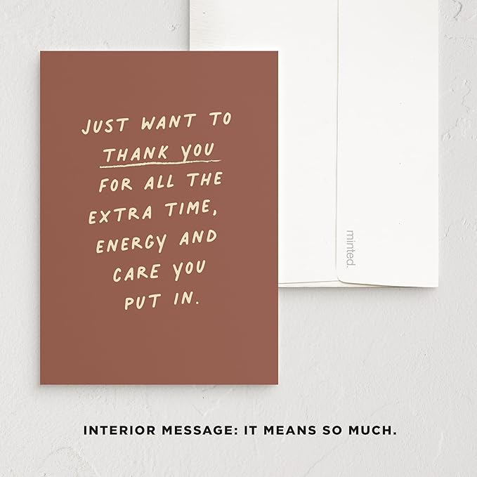 Minted Elegant Thank You Greeting Cards Pack, Set of 5, Thank You Notes Variety Pack, Folded Thank You Cards With Envelopes, Blank Inside for Personal Messages, Designed by Independent Artists