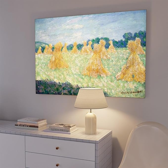 40+ Monet Famous Print Posters The Young Ladies of Giverny, Sun Effect by Claude Monet Impressionism Canvas Posters Print Wall Art Bedroom Office Room Decor Gift Frame 12×18inch(30×45cm)