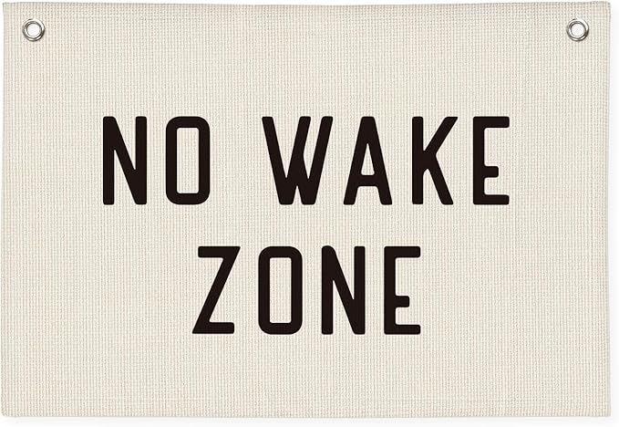 No Wake Zone Surf Nursery Playroom Decor, Coastal Beach Linen Banner Wall Hanging Banner Flag, Boys Room Decor, Surf Decor 20x30 Inch