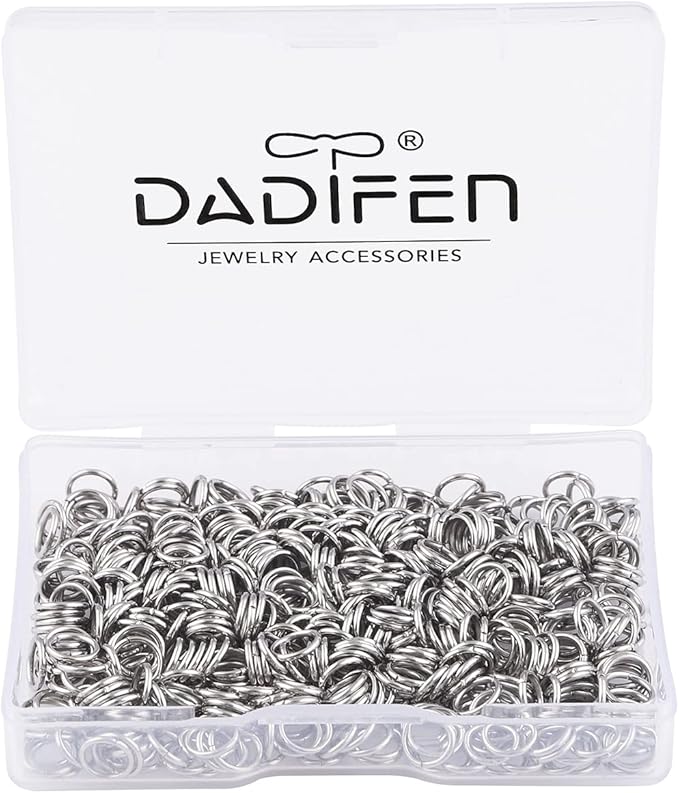 600pcs 304 Stainless-Steel Jump Rings for Jewelry Making Supplies - Silver Open Rings 21Gauge 6mm Boxed Jewelry Findings for DIY Bracelet Earrings Necklace Connectors
