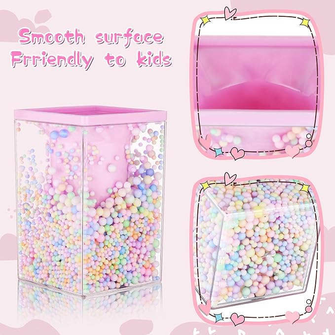 2 Pieces Cute Bubble Pen Holder Multi-purpose Desktop Organizer Back to School Gift Kawaii Office Supplies Pastel Desk Accessories Stationery Makeup Brush Holder with Bubble Ball(Pink and Purple)