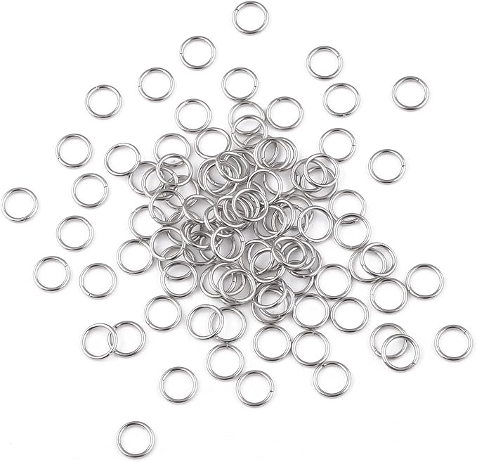 600pcs 304 Stainless-Steel Jump Rings for Jewelry Making Supplies - Silver Open Rings 21Gauge 6mm Boxed Jewelry Findings for DIY Bracelet Earrings Necklace Connectors