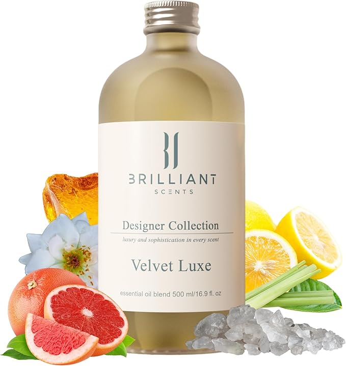 Brilliant Scents Diffuser Oil Refill, Inspired by Dubai/Mercedès Benz Designer Collection Aroma Scents, Essential Oils Set for Home, Fragrance Oil for Candle Making, Hotel, 120ML, Velvet Luxe