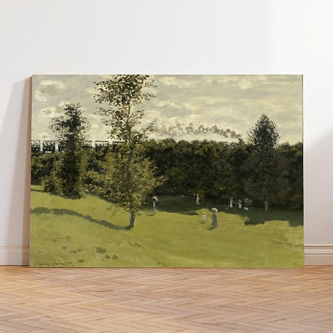 CFIOZYOS 40+ Monet Famous Print Posters Train Dans La Campagne by Claude Monet Impressionism Canvas Poster Bedroom Decor Print Sports Landscape Office Room Decor Gift Frame 24×36inch(60×90cm)
