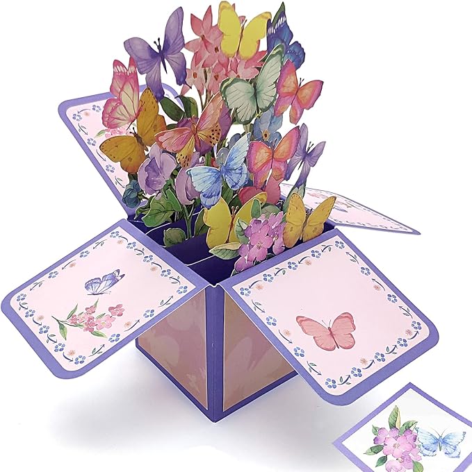 3D Handmade Flowers Pop Up Bouquet Card - Unique Gift for Teacher Appreciation, Valentine's Day, Mother's Day | All-Occasion Greeting Card with Note & Envelope (New Year, Anniversary, Thank You)