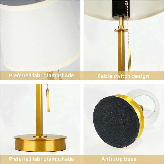 Plug-in LED Table Lamp – Multi-Functional Night Light for Bedroom, Dining Room, Bar, Bedside, Camping, and Balcony – with Lampshade, Modern Minimalist Design（Without Bulb）