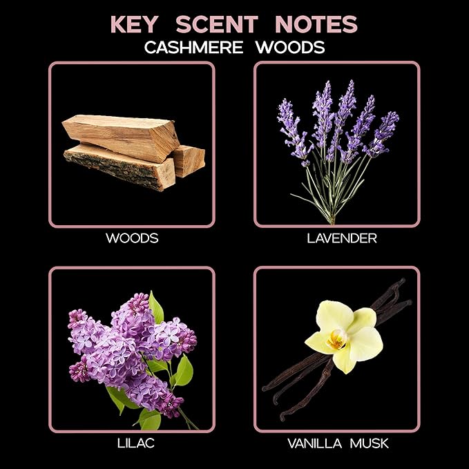 LOVSPA Cashmere Woods Diffuser Oil - Fall Essential Oils for Diffuser Refill & Air Freshener Room Spray - Long-Lasting & Natural Home Fragrance, Scented Oil for Diffusers, USA Made, 4oz