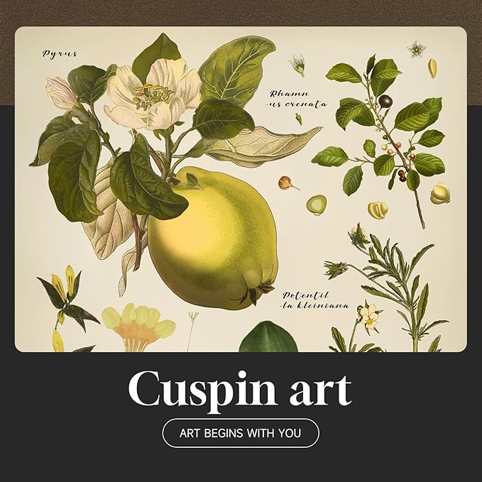 Framed Floral Botanical Wall Art, Set of 6 Green Painting Canvas Prints with Mat for Modern Farmhouse Kitchen Wall Decor, Rustic Plant Flower Pictures for Living Room Bedroom Dining Room Hallway, 11x14