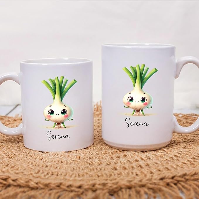 Funny Leek Mug, Personalized Leek Vegetable Coffee Mug 11oz 15oz, Leek Lover Cup, Leek Mug Gifts For Women Girl Mom, Custom Vegetable Ceramic Mug With Name, Vegan Lover Teacup, Leek Travel Coffee Cup