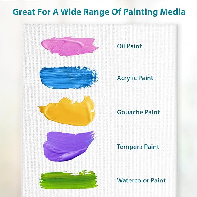 KEFF Canvas Boards for Painting - 9x12 2-Pack Bulk Canvas Panels Value Pack - 100% Cotton Triple Primed Canvases for Painting Supplies, Acrylic, Oil, Watercolor & Tempera