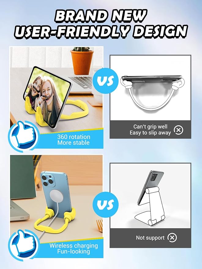 Christmas Stocking Stuffers for Teens Girls Women Adults Gifts: Lazy Cell Phone Holder for Desk Unique Gesture Phone Stand Gifts for Teenager Boys Men Funny Gag Gift Who Have Everything White Elephant