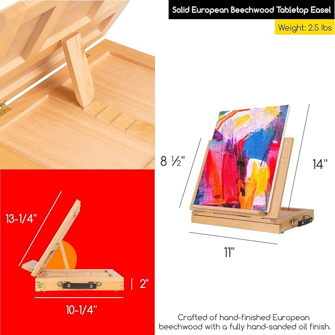 MEEDEN Professional Art Supplies - 142PCS All-in-one Painting Kits for Adults, Beechwood Easel, Aluminum Alloy Bracket, 30 Quality Brushes, 96 Paints & Other Professional Art Supplies.