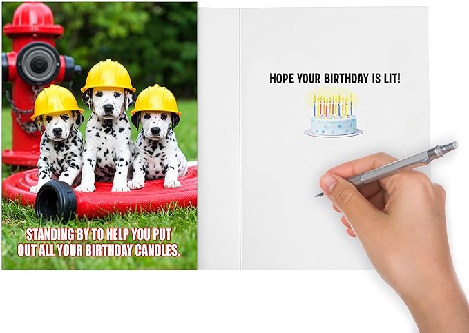 Funny Dog Birthday Card for women, men, family & friends - hilarious dalmation greeting card if you need help putting out your candles!