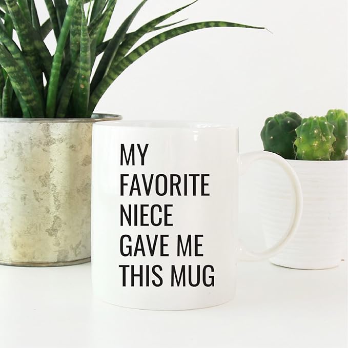 Andaz Press 11oz. Funny Coffee Mug Gag Gift, My Favorite Niece Gave Me This Mug, 1-Pack, Birthday Christmas Sarcastic Humor Gifts For Aunt And Uncle Mug Aunt Mug Gag Gifts For Uncle Best Uncle Mug
