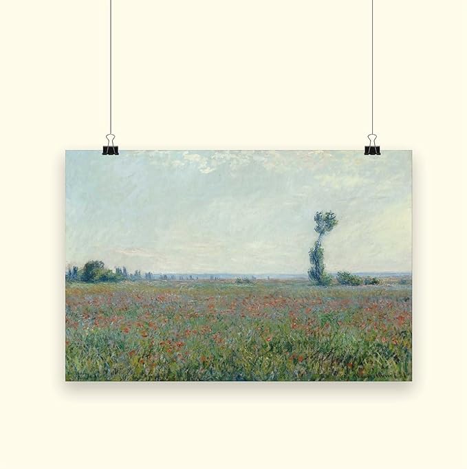 CFIOZYOS 40+ Monet Famous Print Posters Poppy Field 2 by Claude Monet Impressionism Canvas Poster Bedroom Decor Print Sports Landscape Office Room Decor Gift Unframe 20×30inch(50×75cm)