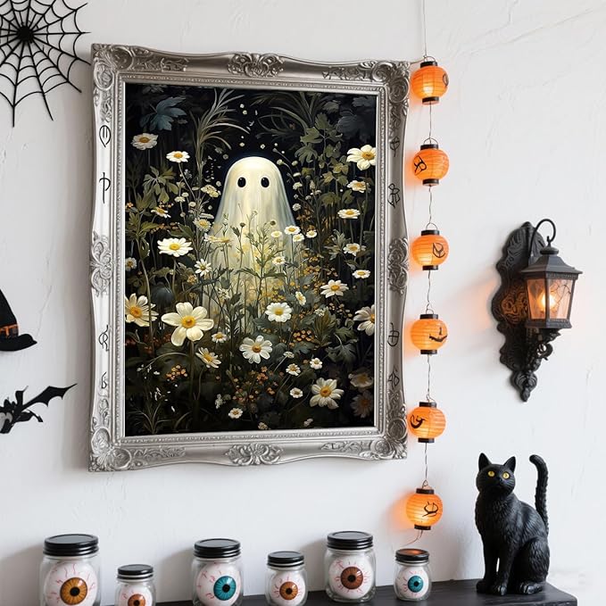 Eterkosu Ghost Diamond Art Painting Kits for Adults,5D DIY Halloween Diamond Art Paint with Diamonds for Home Decor,Horror Full Drill Diamond Dots Painting for Adults Beginners Gem Art Pictures