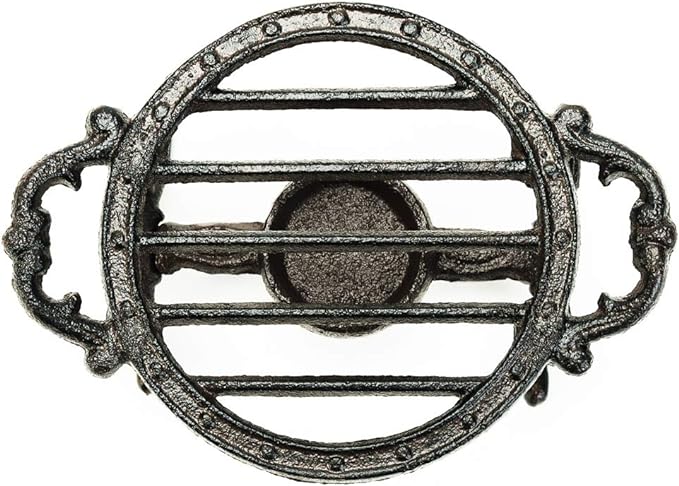 Sungmor Heavy Duty Cast Iron Teapot Dish Warmer Stable Holder for Tealight Stand | Tealight Warmer Decorative Stove for Villa Yard Balcony-Round