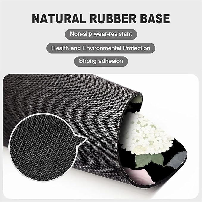 Square Mouse Pad Rose Flower, Personalized Premium-Textured Custom Mouse Mat Design, Washable Mousepad Cloth, Non-Slip Rubber Base Computer Mouse Pads for Wireless Mouse