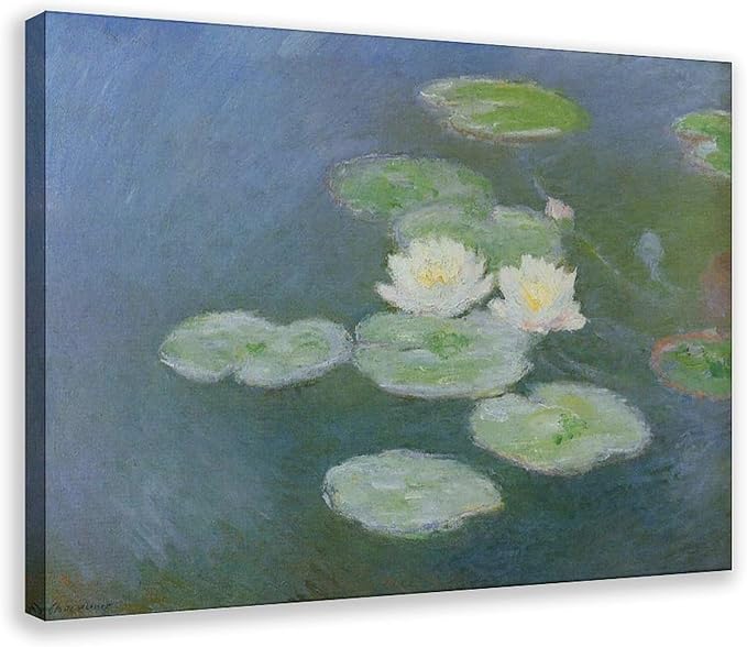 CFIOZYOS 40+ Monet Famous Print Posters Water Lilies, Evening Effect by Claude Monet Impressionism Canvas Poster Wall Art Print Bedroom Decor Office Room Kitchen Decor Gift Frame 20×30inch(50×75cm)