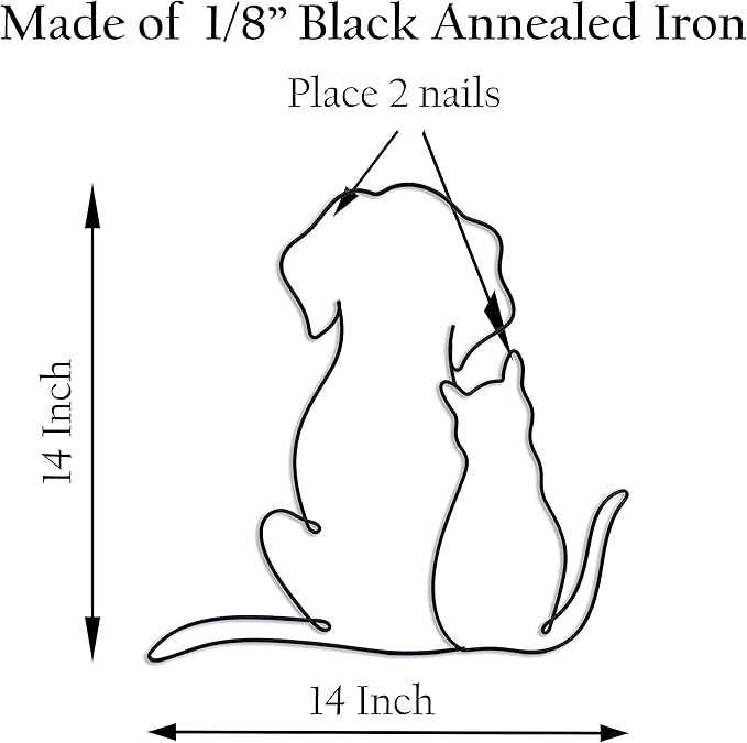 Matani Metal Dog Wall Decor | Dog & Living Room Wall Art | Minimalist Room Decor (Sleeping Labrador) (Love)