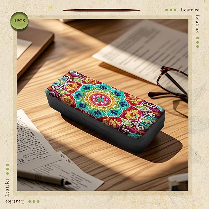 Leatrice Mandala Diamond Art Kits for Adults Small Diamond Painting Kit Gem Art Paint by Diamonds Dot Eyeglass Case Hard Shell 5d Diamond Art DIY for Beginner Women