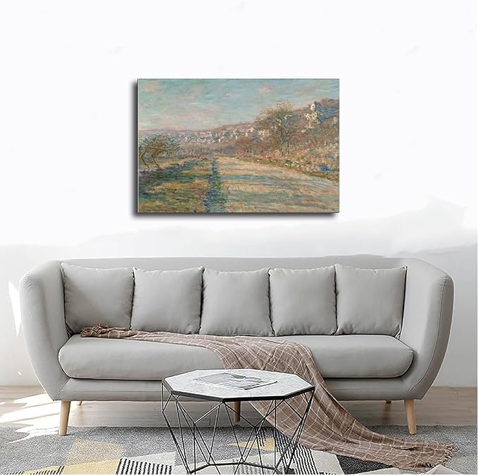 CFIOZYOS 40+ Monet Famous Print Posters Road of La Roche-Guyon by Claude Monet Impressionism Poster for Teen Boys Room Wall Art Canvas Painting Print Frame 12×18inch(30×45cm)