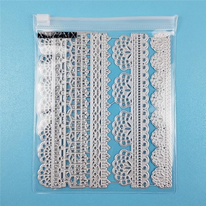 Openwork Flower Lace Metal Cutting Dies for Card Making, Paper Embossing Die Cuts Kit Templates, Storage Pockets Supplies, Photo Frame Album DIY Scrapbooking Stencils Sets