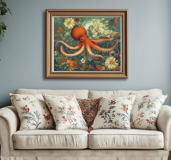 CSZPPQAF Paint by Numbers Kit for Adults Beginner, Animal Octopus Paint by Number Kits on Canvas, DIY Easy Acrylic Watercolor Oil Painting by Numbers for Home Wall Decor 16X20inch