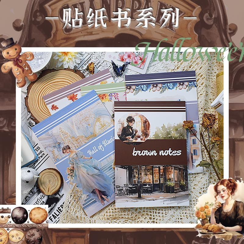 Alideco 20pcs Vintage Scrapbook Stickers Europe and The United States Figure Flowers Sticker Book for Adults Sticker journaling Stickers for Scrapbooking (qiusemanyuan) - Image 5