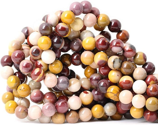 45PCS 8mm Natural Moonkaite Jasper Gemstone Round Loose Beads for Jewelry Making DIY Handmade 1 Strand 15"