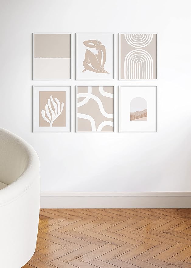 HAUS AND HUES 16x20 White Aluminum Frame Set of 6 - Wall Mount Pack, Shatterproof Plexiglass (16x20 in, White)