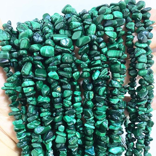 Gemstone Chips Natural Malachite 3-5mm Healing Crystals Waist Bracelets Necklace Kit Irregular Stone DIY Crafts Design Jewelry Making Approxi 32 inch