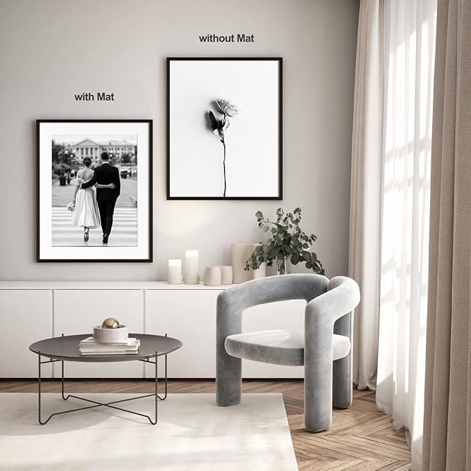 Yaetm 20x24 Black Picture Frame with Mat for 16x20 Set of 4, Solid Wood Gallery Wall Frame for Photos, Posters & Art Prints, Horizontal and Vertical Wall Mount (4 Pack, Anthracite Black)